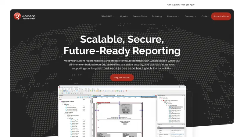 Homepage of Genero Report Writer