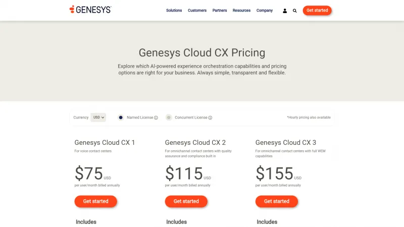 Homepage of Genesys DX