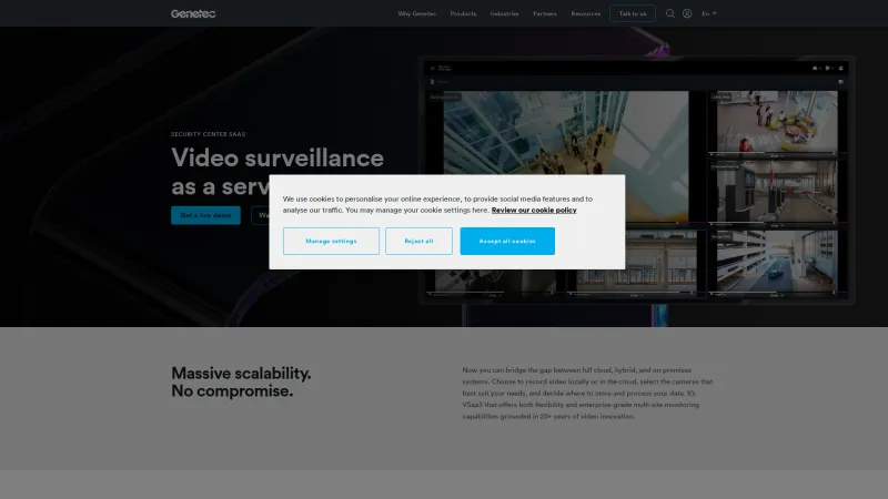 Homepage of Genetec Stratocast