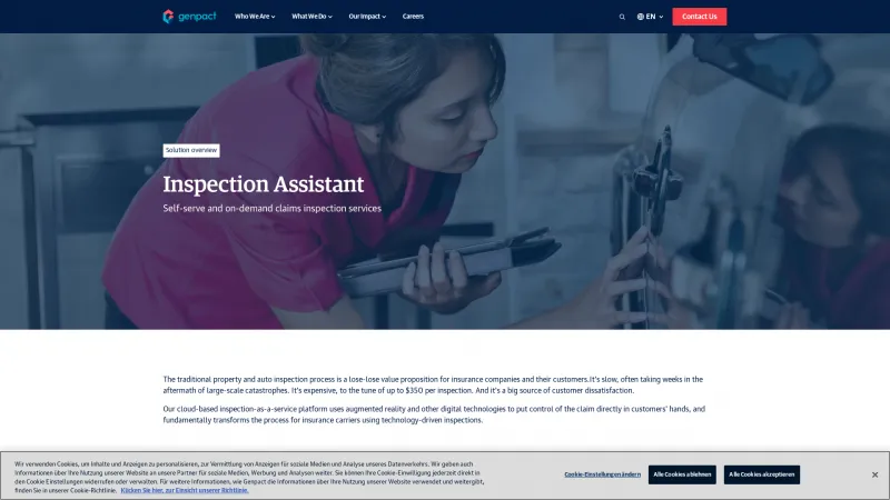 Homepage of Genpact Inspection Assistant