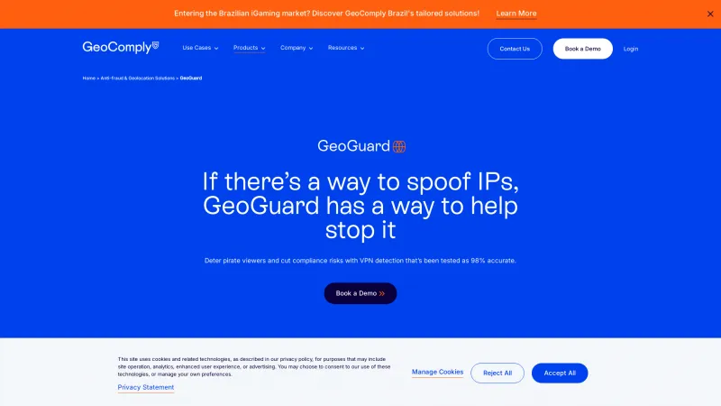 Homepage of GeoGuard