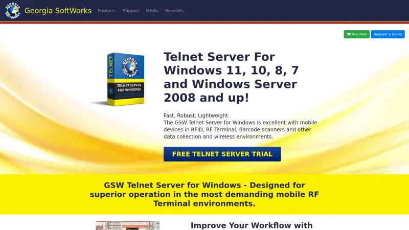 Homepage of GSW Telnet Server for Windows