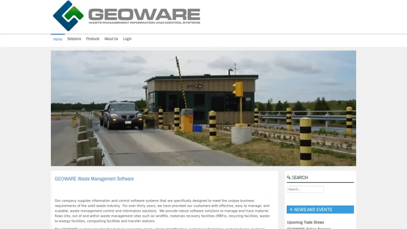 Homepage of GEOWARE