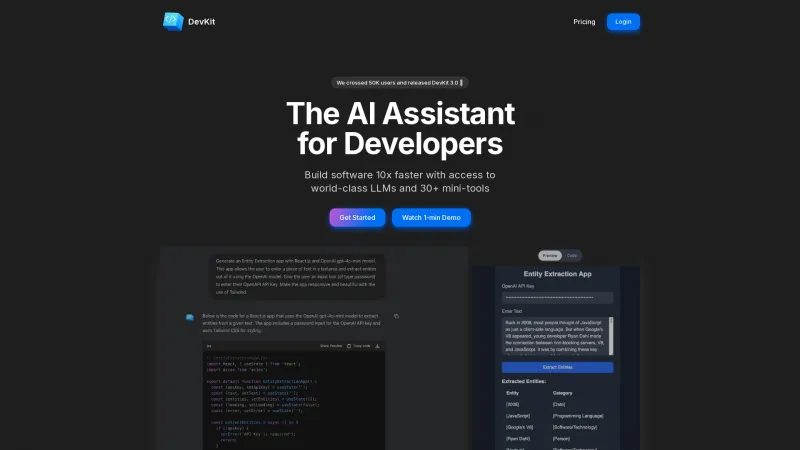 Homepage of DevKit