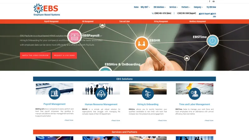 Homepage of EBS PaySuite