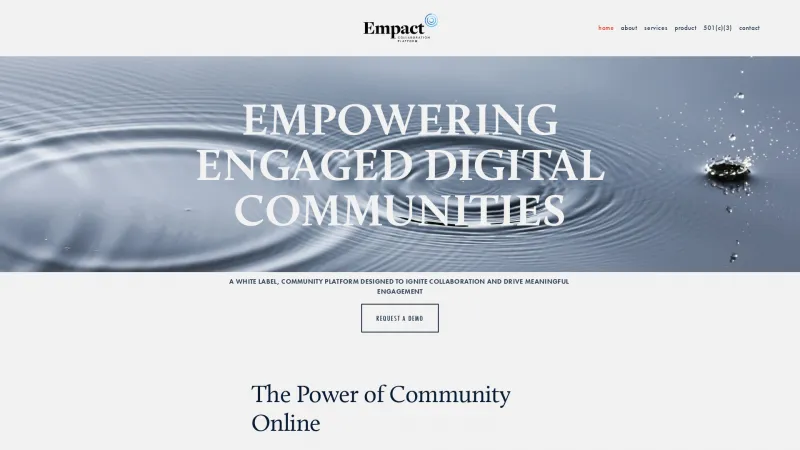 Homepage of Empact Collaboration Platform