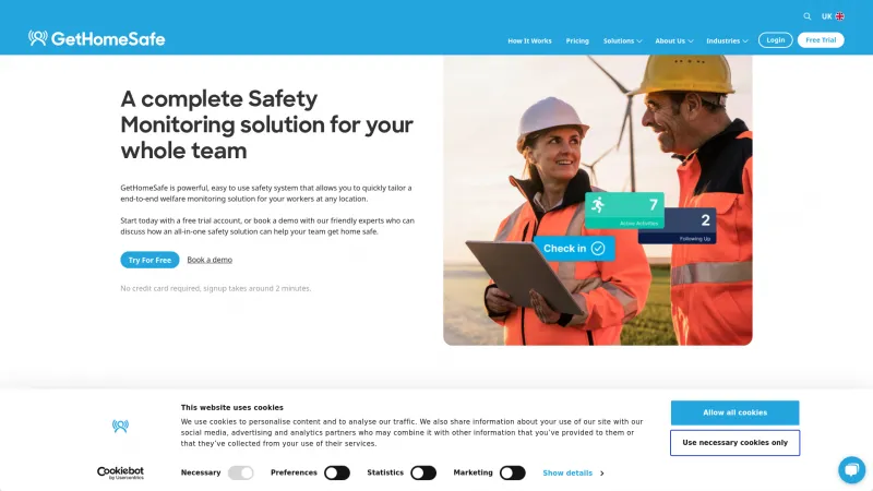 Homepage of GetHomeSafe Corporate