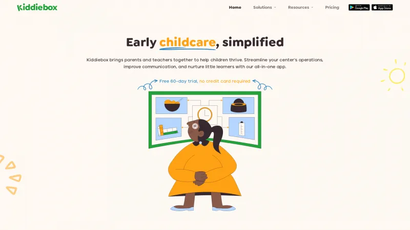 Homepage of Kiddiebox