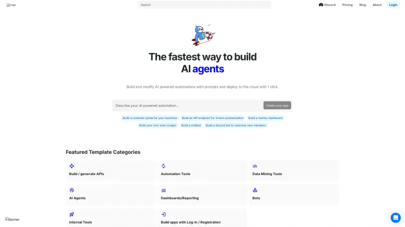 Homepage of Lazy AI