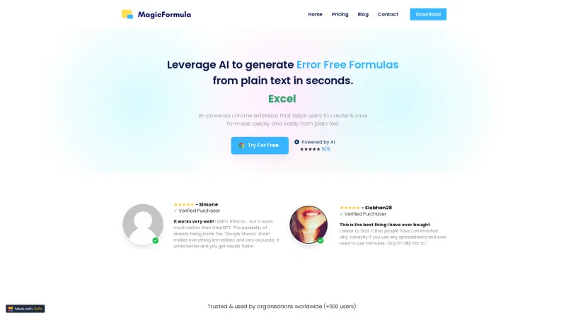 Homepage of MagicFormula