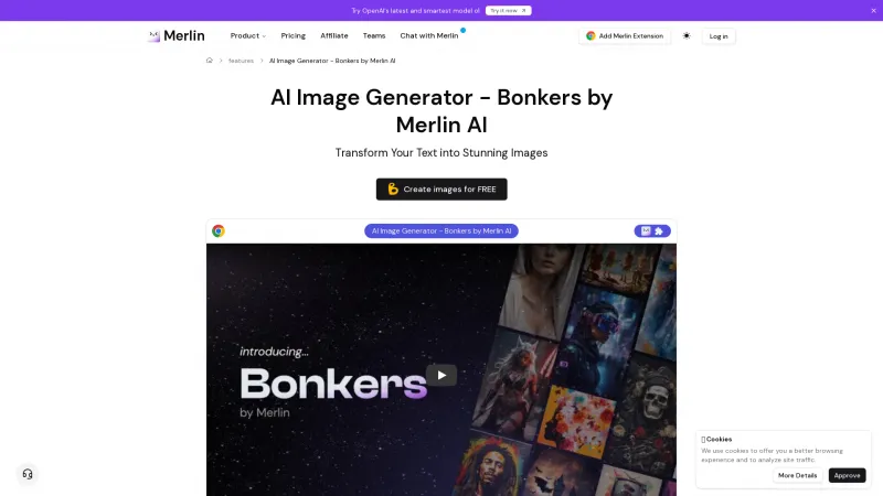 Homepage of Bonkers