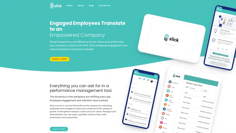 Homepage of Slick