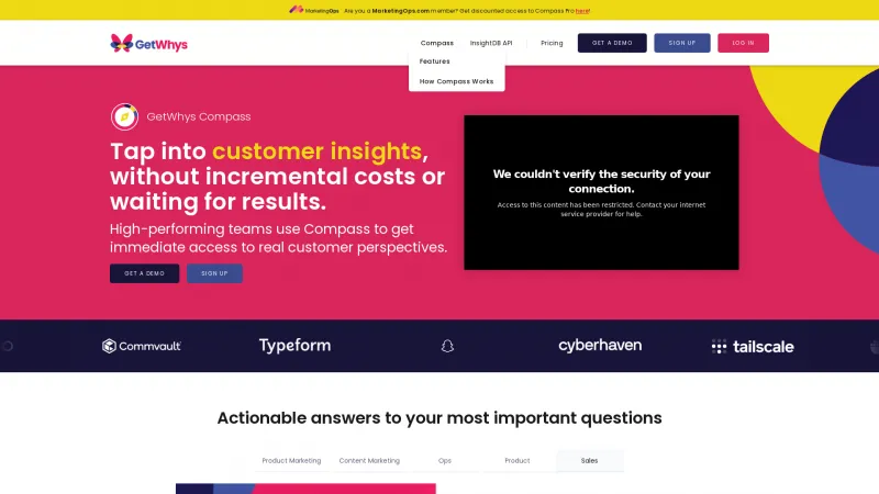 Homepage of GetWhys Compass