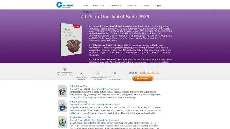 Homepage of Gilisoft #1 All-in-One Toolkit Suite