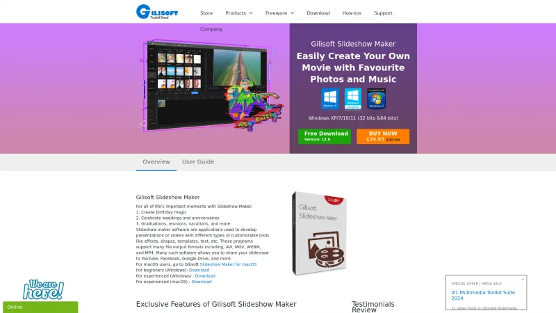 Homepage of Gilisoft Slideshow Maker