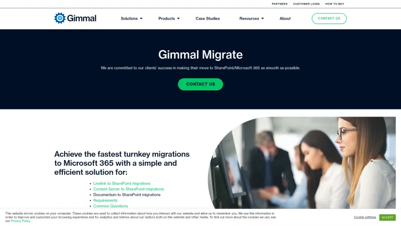 Homepage of Gimmal Migrate