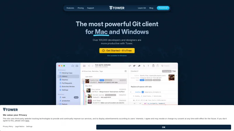 Homepage of Tower