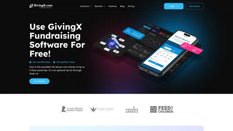 Homepage of GivingX