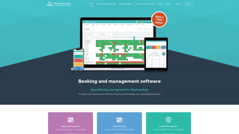 Homepage of GlampManager