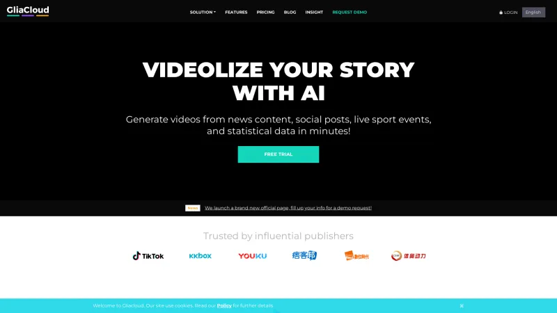 Homepage of GliaStudio