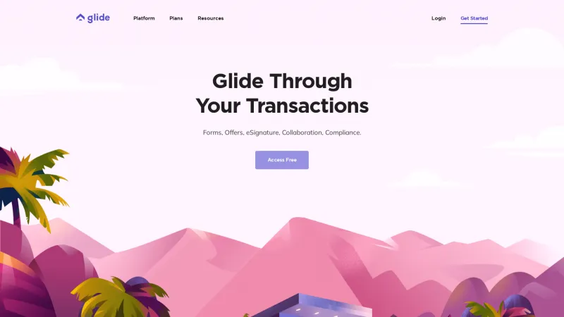 Homepage of Glide