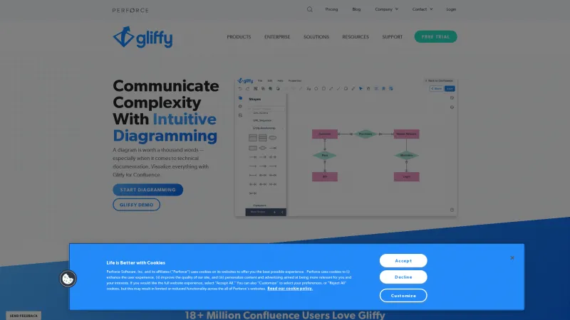 Homepage of Gliffy