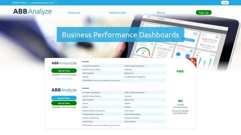 Homepage of ABB Analyze