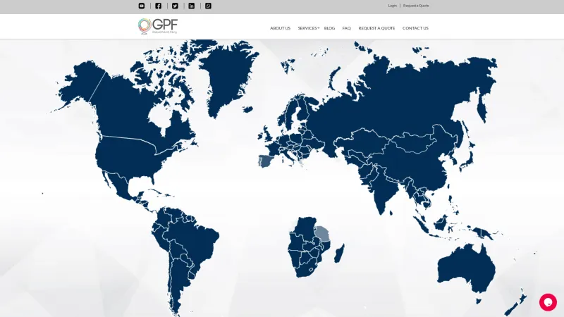 Homepage of Global Patent Filing