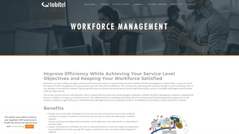 Homepage of Globitel Workforce Management (WFM)