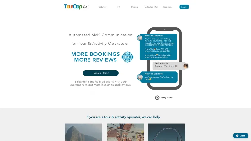 Homepage of TourOpp GO