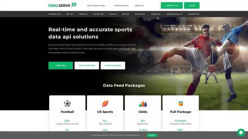 Homepage of Goalserve