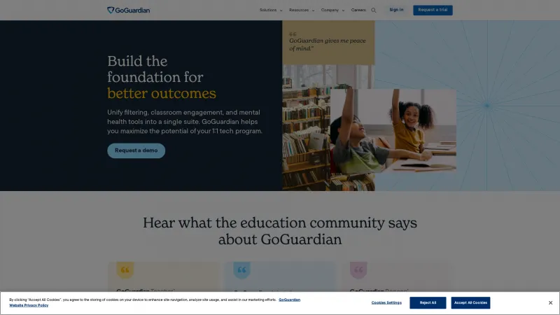 Homepage of GoGuardian