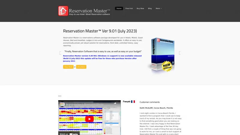 Homepage of Reservation Master