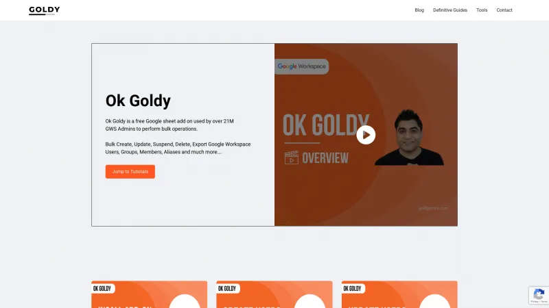 Homepage of Ok Goldy