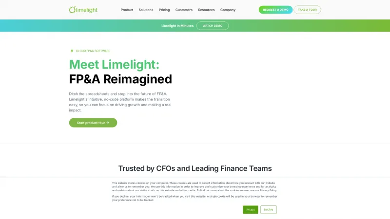 Homepage of Limelight