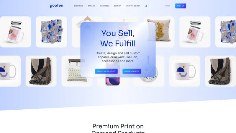 Homepage of Gooten