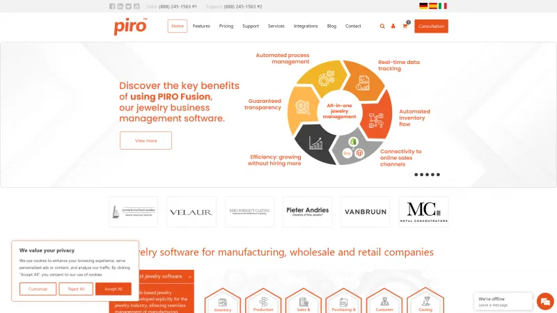 Homepage of Piro