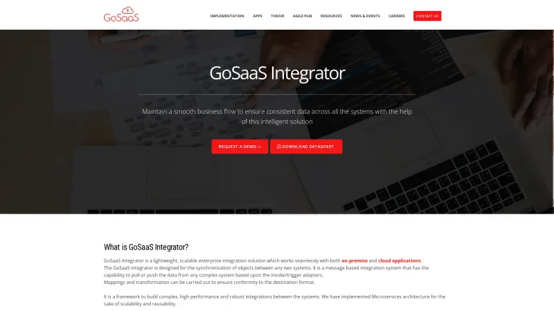 Homepage of GoSaaS Integrator