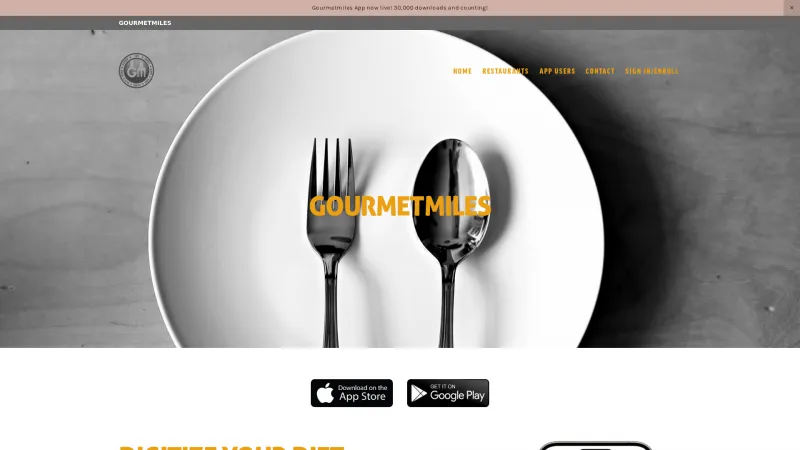 Homepage of Gourmetmiles