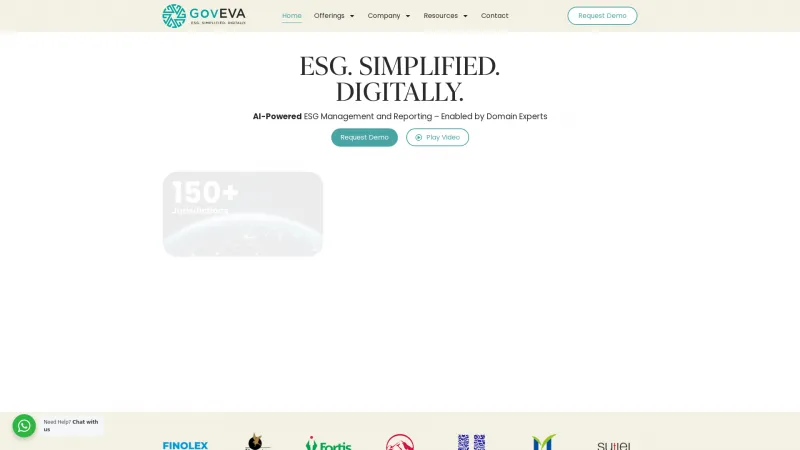 Homepage of GovEVA