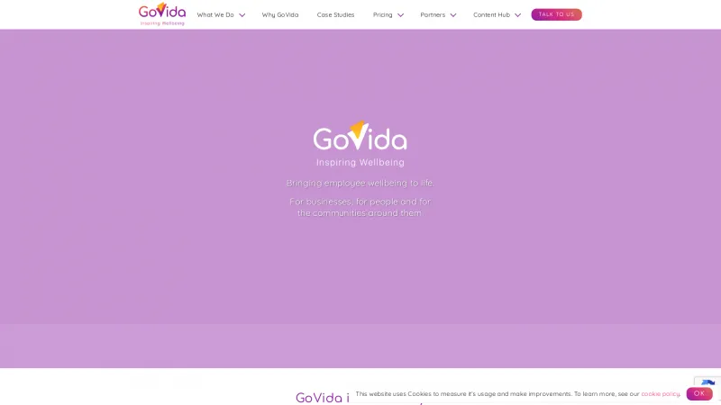 Homepage of GoVida