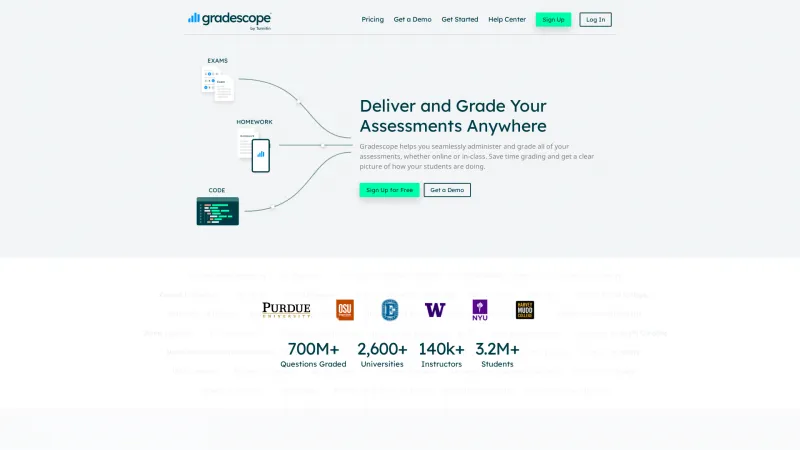 Homepage of Gradescope