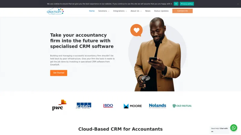 Homepage of GreatSoft CRM