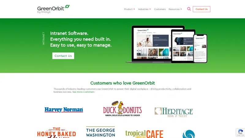 Homepage of GreenOrbit