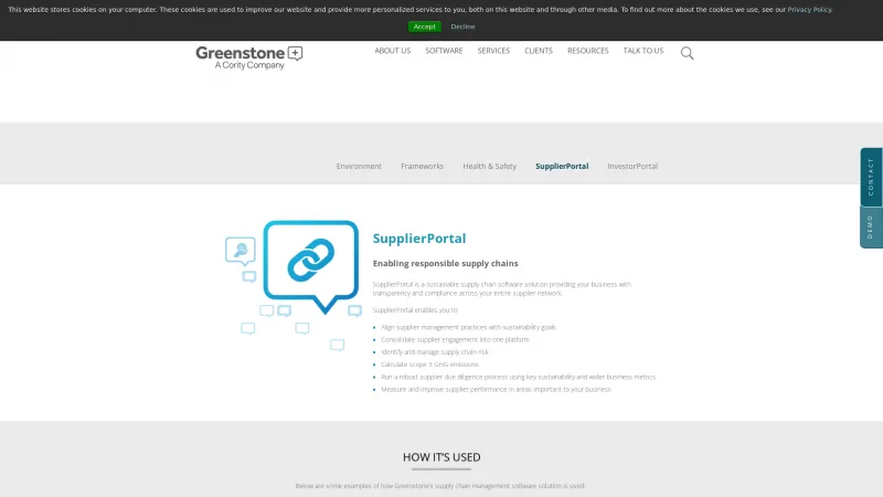 Homepage of Greenstone SupplierPortal