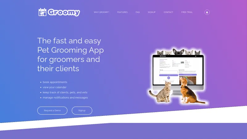 Homepage of Groomy