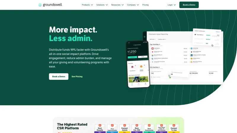 Homepage of Groundswell