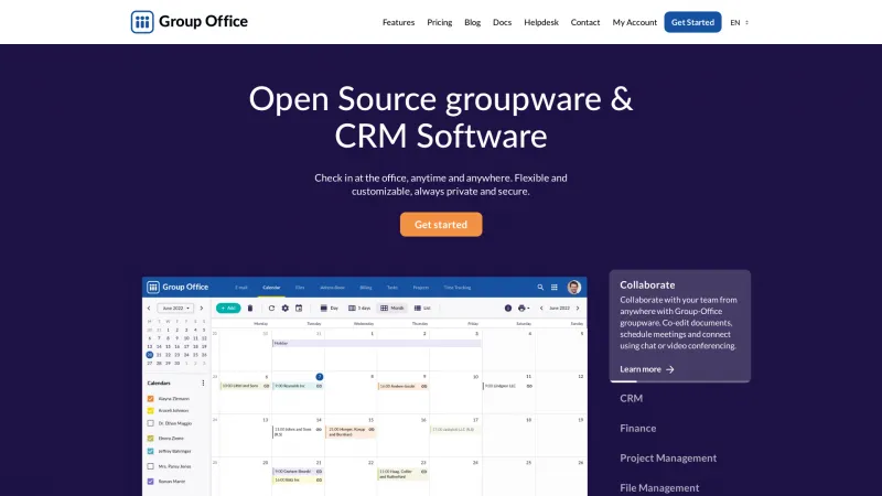 Homepage of GroupOffice