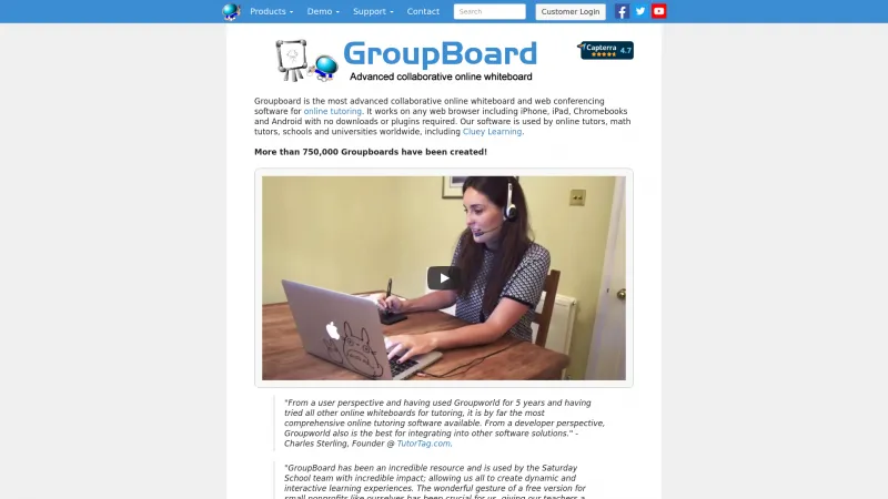 Homepage of Groupboard