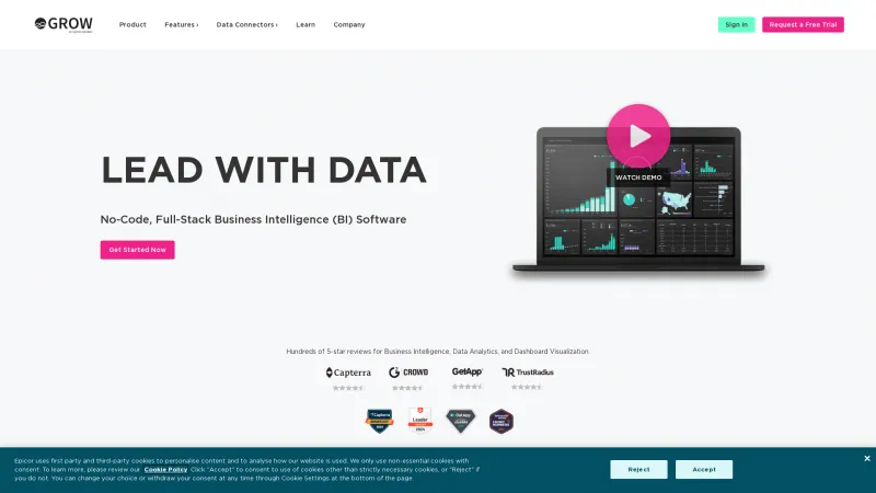 Homepage of Grow